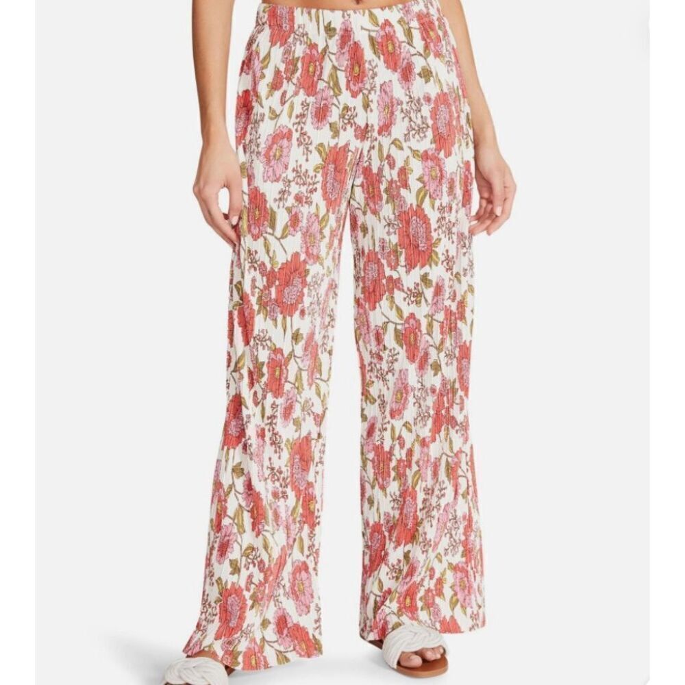 Steve Madden addy floral printed pleat wide leg pant